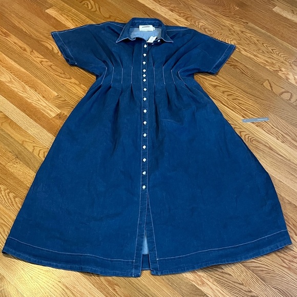 Anthropologie x Exquise The Tobie Button-Front Pleated Shirt Dress XL NWT READ - Picture 6 of 15